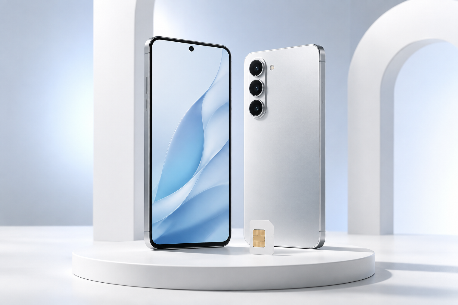 Fotografía ilustrativa de teléfonos y una tarjeta SIM